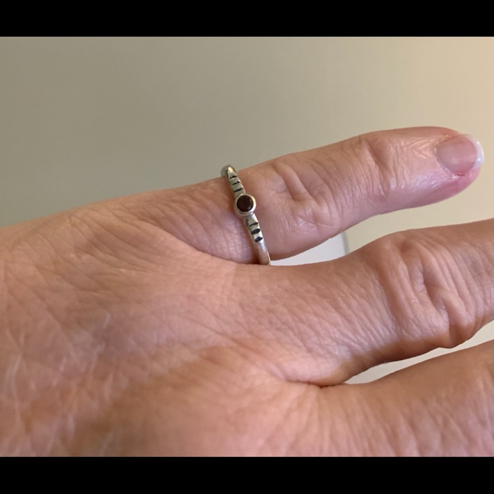 Sterling Custom Garnet ring Sz 4